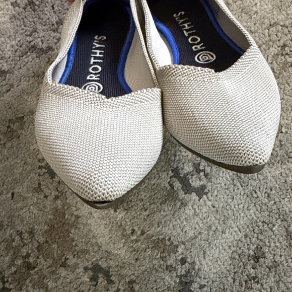 Rothy's Women The Point Ballet Flats Size 8 Cream and Gray - Picture 4 of 4